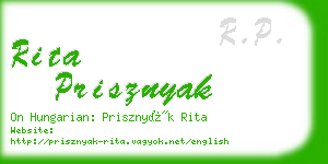 rita prisznyak business card